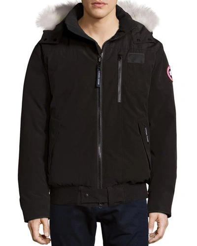 Canada Goose Appliqué Hooded Jacket In Black