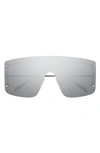 Alexander Mcqueen 99mm Shield Sunglasses In Silver Grey