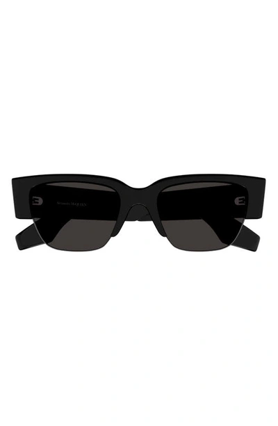 Alexander Mcqueen 54mm Square Sunglasses In 001 Black