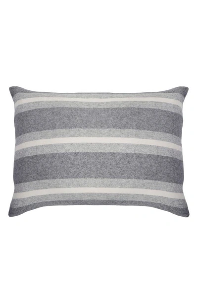 Pom Pom At Home Alpine Stripe Cotton Accent Pillow In Grey Ivory