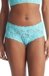 Hanky Panky Signature Lace Boyshorts In Aquatic Blue