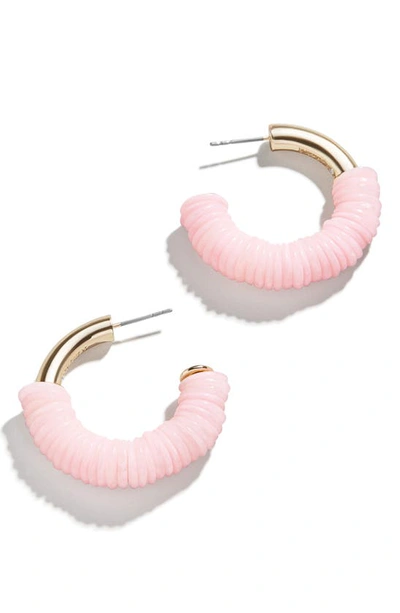 Baublebar Half Wrapped Hoop Earrings In Pink