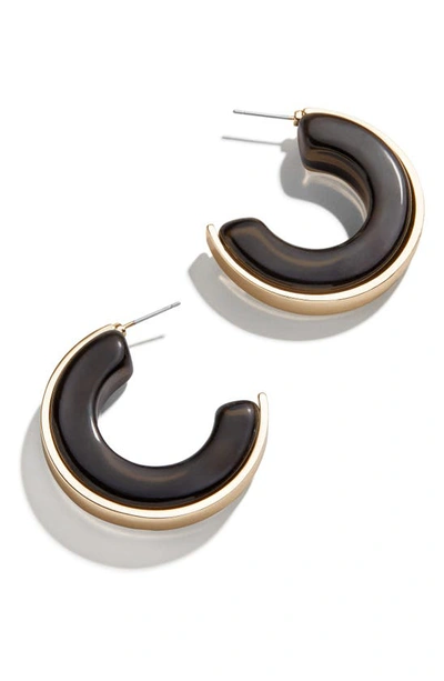Baublebar Resin Metal Outline Hoop Earrings In Black