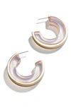 Baublebar Resin Metal Outline Hoop Earrings In Clear