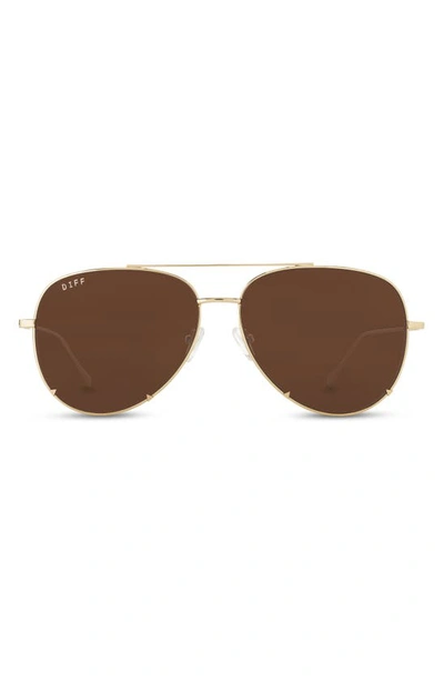 Diff 63mm Scarlett Sunglasses In Gold/brown Lens