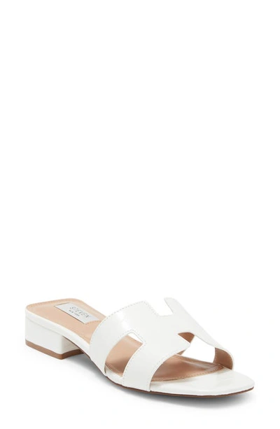 Steven New York Hutchy Croc Embossed Sandal In White Croco