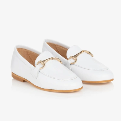 Children's Classics Kids' Boys White Leather Loafers