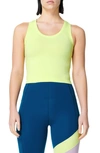 Sweaty Betty Athlete Crop Seamless Tank Top In Lime Green