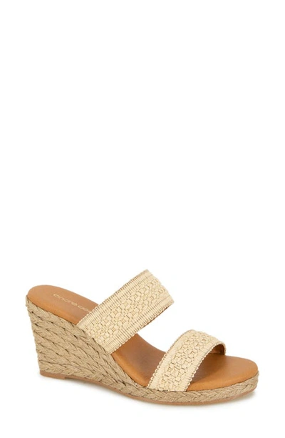 Andre Assous Nitra Wedge Sandal In Beige