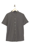 Westzeroone Broderick Dot Short Sleeve Cotton Blend Button-up Shirt In Iron