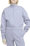 Nike Women's  Sportswear Phoenix Fleece Oversized 1/2-zip Crop Sweatshirt In Purple