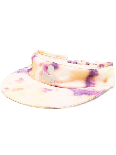 Isabel Marant Logo-embroidered Tie-dye Visor In Yellow