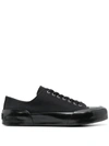 Jil Sander Lace-up Low-top Trainers In Black
