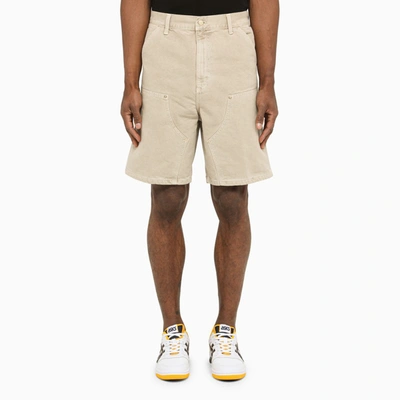 Carhartt Logo-patch Cotton Bermuda Shorts In Beige