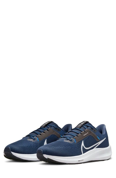 Nike Air Zoom Pegasus 40 Running Shoe In Midnight Navy/black/racer Blue/pure Platinum