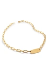 Monica Vinader 18k Gold Oval Id Necklace