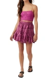 Free People Serenity Eyelet Mini Skort In Dreamy Mulberry