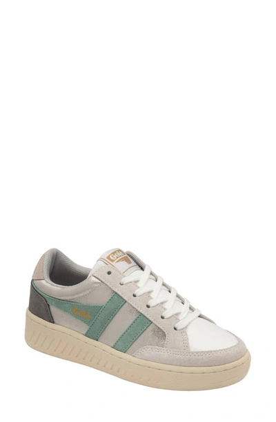 Gola Super Slam Blaze Trainer In Silver/ Green Mist/ Grey