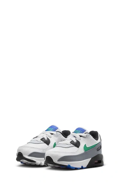 Nike Kids' Air Max 90 Ltr Sneaker In White/ Platinum/ Grey/ Green