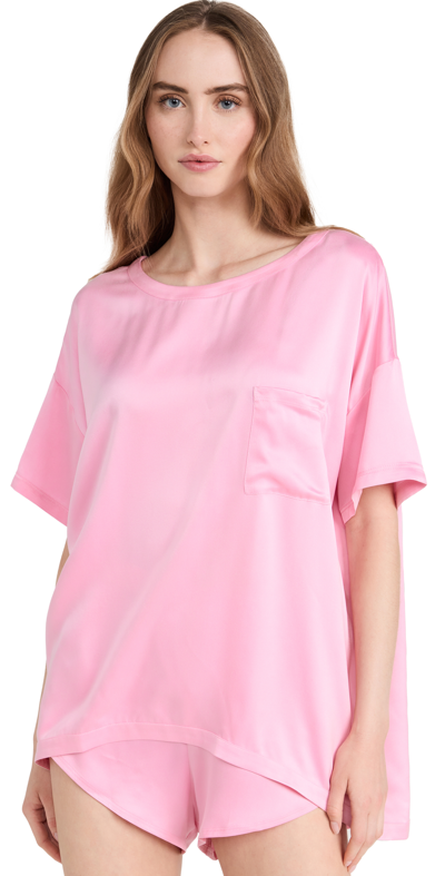 Lunya Washable Silk Short Pyjamas In Etude Pink