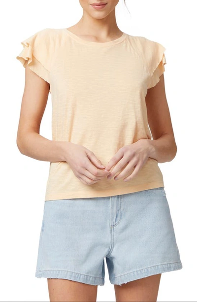 Paige Linnea Ruffle Sleeve Top In Light Orange Peel