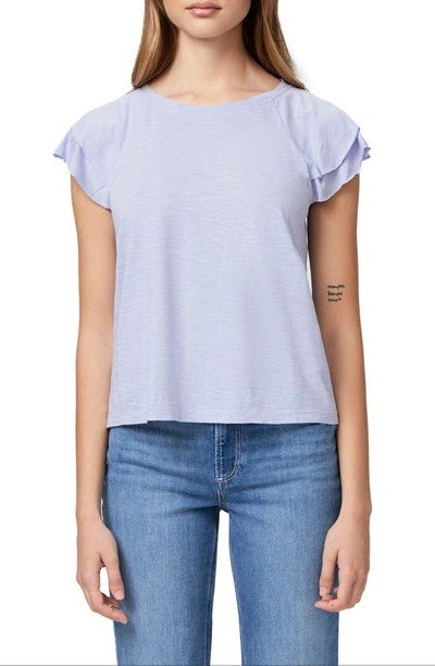 Paige Linnea Ruffle Sleeve Top In Periwinkle