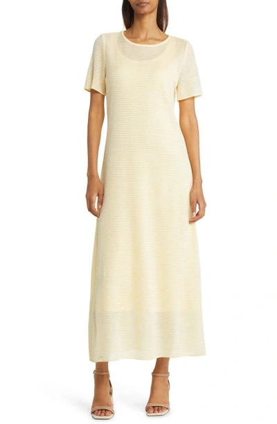 Misook Ottoman Knit A-line Dress In Gold