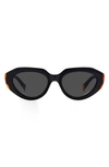 Missoni 53mm Round Sunglasses In Black/ Grey