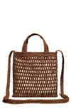 Madewell The Small Transport Straw Crossbody In Dried Maple