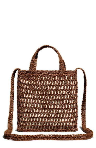 Madewell The Small Transport Straw Crossbody In Dried Maple