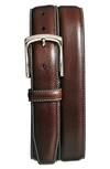 Torino Burnished Leather Belt In Brown