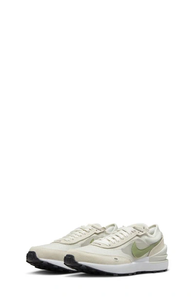 Nike Kids' Waffle One Sneaker In Bone/ Phantom/ White/ Green