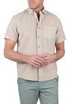 Tailor Vintage Puretec Linen Cotton Button-up Shirt In Summer Khaki