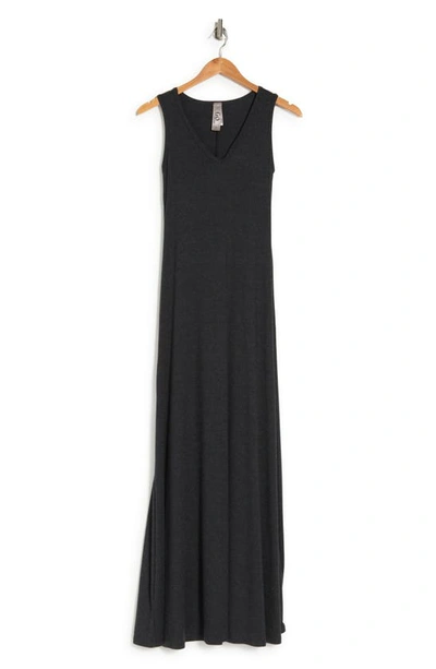 Go Couture V-neck Sleeveless Maxi Dress In Charcoal