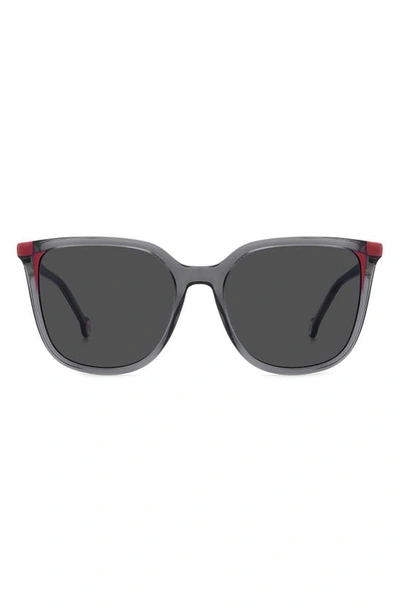 Carolina Herrera 54mm Rectangular Sunglasses In Grey Pink/ Grey
