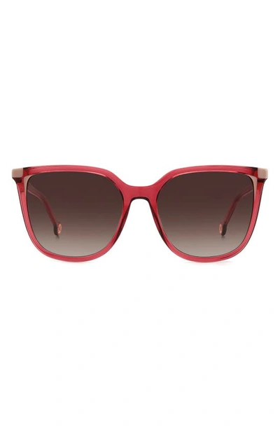 Carolina Herrera 54mm Rectangular Sunglasses In Mauve/ Brown Gradient