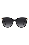 Carolina Herrera 54mm Rectangular Sunglasses In Black Nude/ Grey Shaded