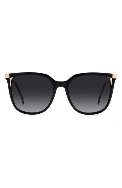Carolina Herrera 54mm Rectangular Sunglasses In Black Nude/ Grey Shaded