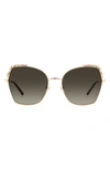 Carolina Herrera 59mm Square Sunglasses In Rose Gold/ Brown Gradient