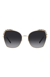 Carolina Herrera 59mm Square Sunglasses In Rose Gold/ Grey Shaded
