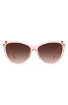 Carolina Herrera 57mm Cat Eye Sunglasses In Nude White/ Brown Gradient