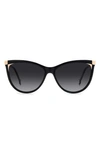 Carolina Herrera 57mm Cat Eye Sunglasses In Black Nude/ Grey Shaded