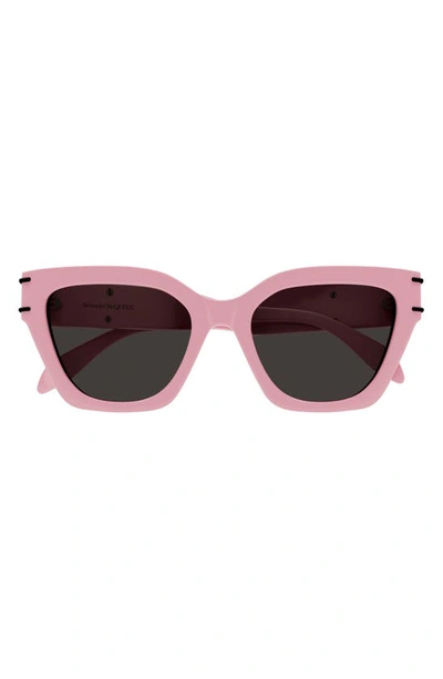 Alexander Mcqueen 53mm Cat Eye Sunglasses In Pink