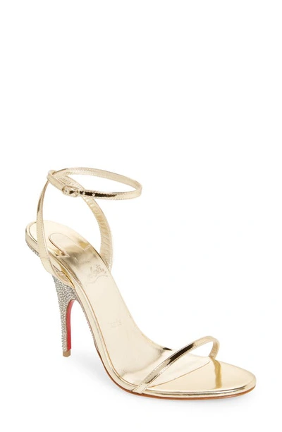 Christian Louboutin Arch Queen Crystal Embellished Sandal In Platine/ Lin Plat Cocco