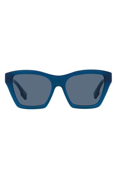 Burberry Arden 54mm Square Sunglasses In Blue