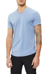 Cuts Trim Fit V-neck Cotton Blend T-shirt In Infinity Blue