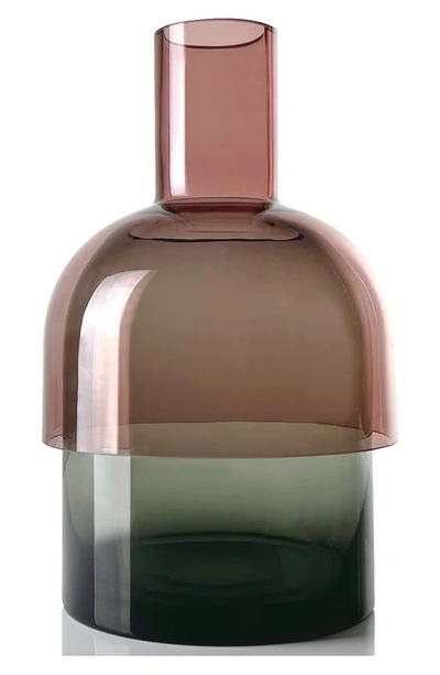 Cloudnola Flip Top Glass Vase In Grey/ Pink