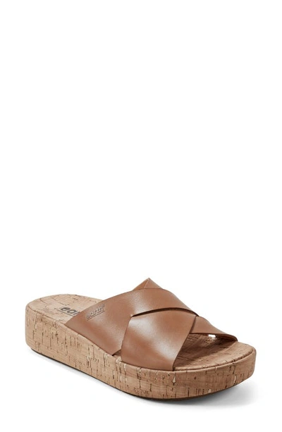 Earth Scout Platform Slide Sandal In Light Natural