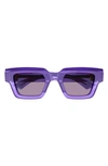 Bottega Veneta 49mm Rectangular Sunglasses In 003 Shiny Transpa