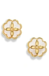 Kate Spade Heritage Bloom Stud Earrings In Cream/gold